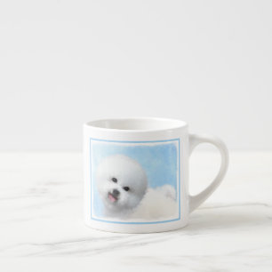 Taza De Espresso Pintura de Bichon Frise - Arte de Perro Original.