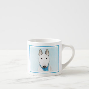 Taza De Espresso Pintura de Bull Terrier - Arte de Perro Original.
