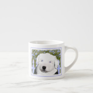 Taza De Espresso Pintura de cachorro de perro viejo inglés - Arte d