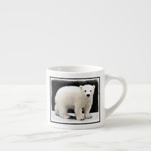 Taza De Espresso Pintura de Cubo de Oso Polar - Arte de Vida Silves