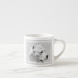 Taza De Espresso Pintura de Dogo Argentino - Arte original del perr