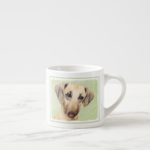 Taza De Espresso Pintura de eslúpulos - Arte de perro original lind