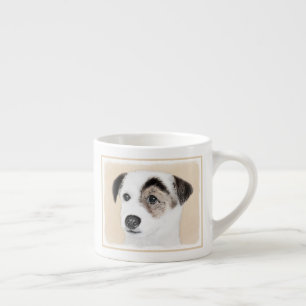 Taza De Espresso Pintura de Jack Russell Terrier del párroco - art