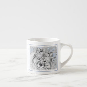 Taza De Espresso Pintura de Keeshond Beth - Arte de Perro Original.