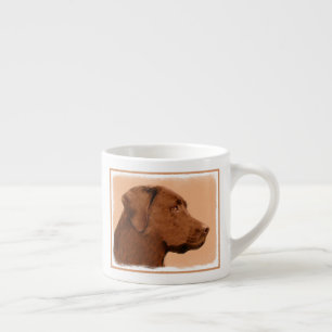 Taza De Espresso Pintura de Labrador Recuperador (Chocolate) - Arte