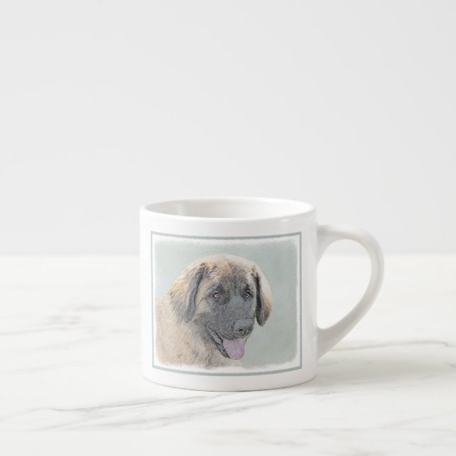 Taza De Espresso Pintura de Leonberger - Arte de Perro Original. (Derecha)