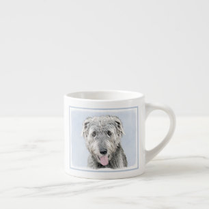 Taza De Espresso Pintura de lobo irlandesa - Arte de perro original