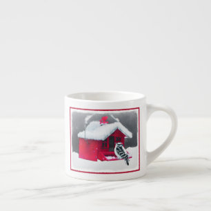 Taza De Espresso Pintura de pájaro lechoso - Arte original de pájar