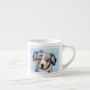 Taza De Espresso Pintura de pastor norteamericano en miniatura - Ar