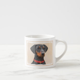 Taza De Espresso Pintura de Pinscher original de arte animal