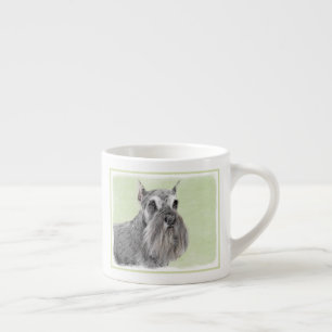 Taza De Espresso Pintura de Schnauzer (Gigante, Estándar) - Arte de