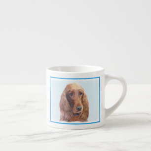Taza De Espresso Pintura de Setter Irlandés - Arte de Perro Origina