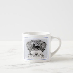 Taza De Espresso Pintura de territorio tibetano - Arte de perro ori