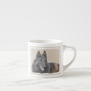 Taza De Espresso Pintura de Tervuren belga - Arte de perro original