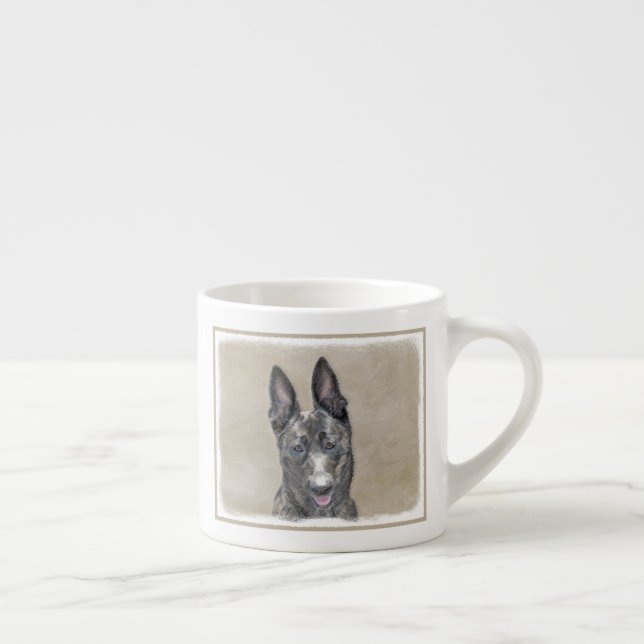Taza De Espresso Pintura Holandesa de Pastores - Arte Perro Origina (Derecha)