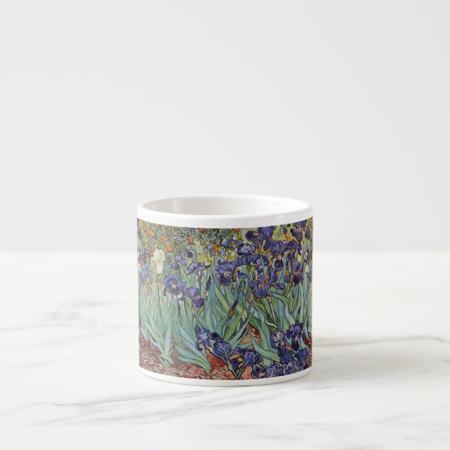 Taza De Espresso Pintura impresionista de Van Gogh Irises (Frente)