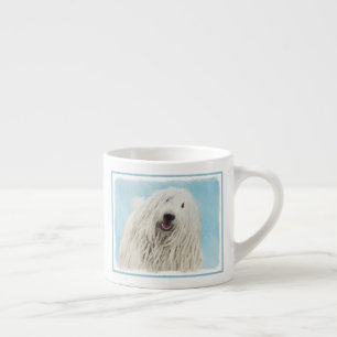 Taza De Espresso Pintura Komondor - Arte Perro Original Cuto