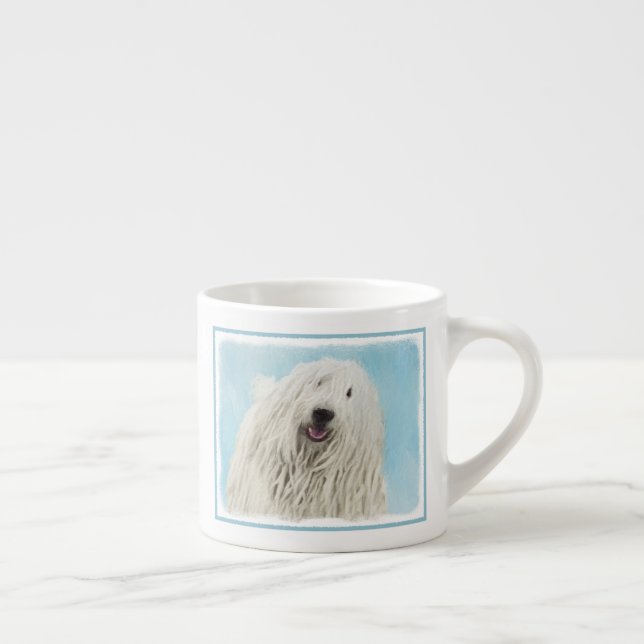 Taza De Espresso Pintura Komondor - Arte Perro Original Cuto (Derecha)