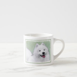 Taza De Espresso Pintura Samoyed - Arte Perro Original Cuto
