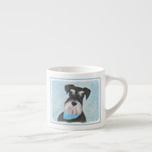 Taza De Espresso Pintura Schnauzer (en miniatura) - Perro original 