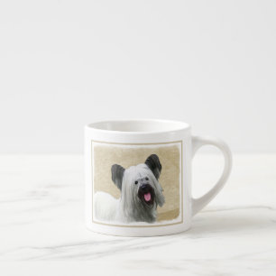 Taza De Espresso Pintura Skye Terrier - Arte Perro Original.