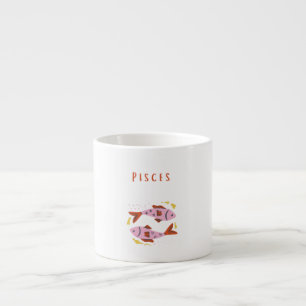 Taza De Espresso Piscis rosa, zodiaco, impresión de signo zodiacal