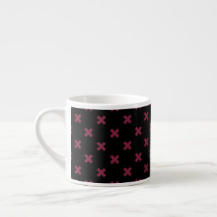 Taza De Espresso Pisos cruzados de moras sobre negro