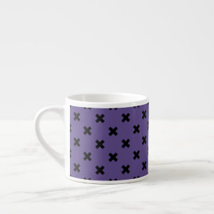 Taza De Espresso Pisos de cruz negra en ultravioleta