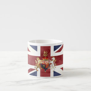 Taza De Espresso PIXDEZINES ACUARELA UNION JACK e INSIGNIA