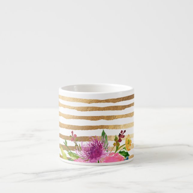 Taza De Espresso PixDezines floral/acuarela/ranunculus (Frente)