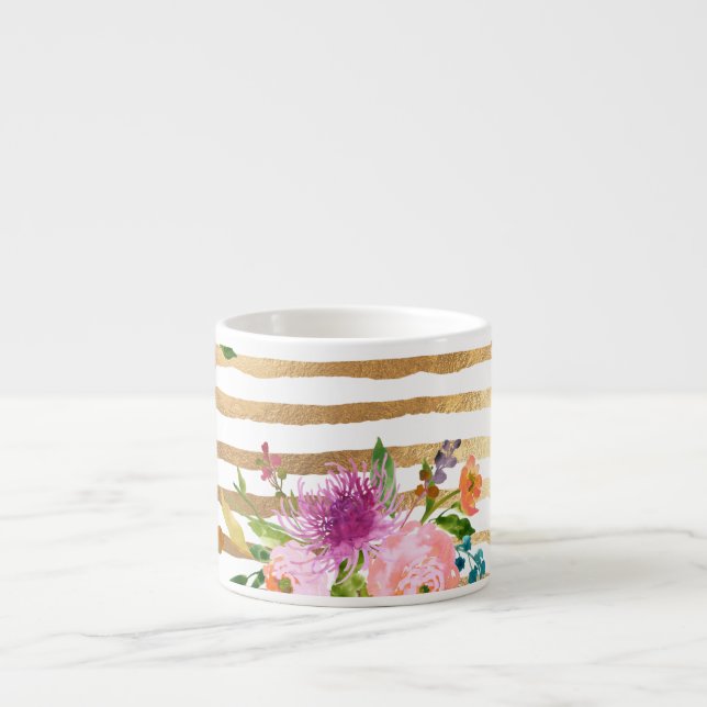 Taza De Espresso PixDezines floral/acuarela/ranunculus (Frente)