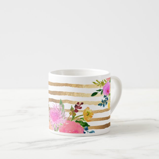 Taza De Espresso PixDezines floral/acuarela/ranunculus (Derecha)