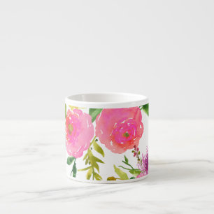 Taza De Espresso PixDezines floral/acuarela/ranunculus