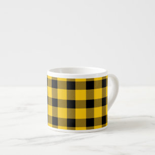 Taza De Espresso Placa de soplo de soplo de zúfalo amarillo/dorado