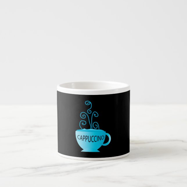 Taza De Espresso Placer azul del Cappuccino (Frente)