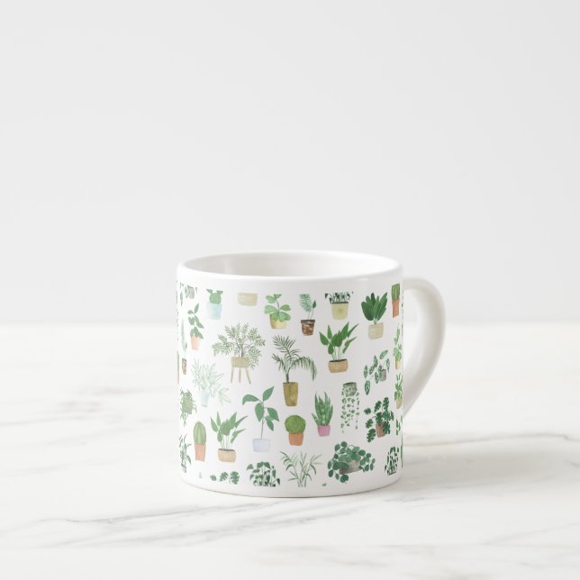 Taza De Espresso Plantas plantadas y patrones de macetas (Derecha)