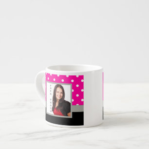 Taza De Espresso Plantilla de foto de puntos de Pink Polka