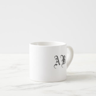 Taza De Espresso Plantilla de monograma de espresso de cerámica de