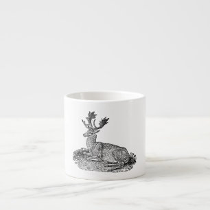 Taza De Espresso Plantilla del ilustracion de los ciervos en