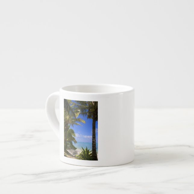 Taza De Espresso Playa bordeada de palmeras Islas Cook 2 (Izquierda)