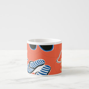 Taza De Espresso Playa de Verano: Relajante Patrón Sin Mar.