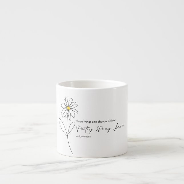 Taza De Espresso Poetry Daisy Flower Mug (Frente)