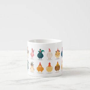 Taza De Espresso Pollo blanco