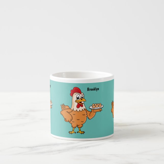 Taza De Espresso Pollo con huevos en el personalizado de placa (Frente)
