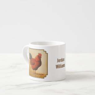 Taza De Espresso Pollo Rojo de Rhode Island