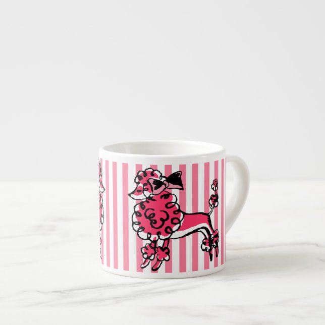 Taza De Espresso Poodle rosa de los 50 (Derecha)