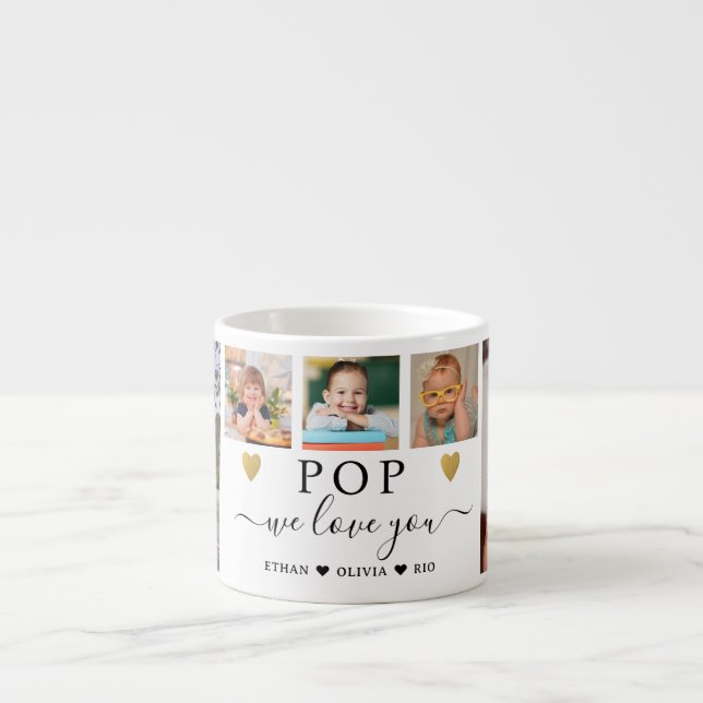Taza De Espresso POP te queremos nietos 5 Collage de fotos (Frente)