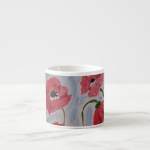 Taza De Espresso Poppies rojos salvajes