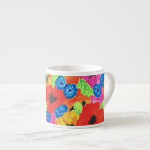 Taza De Espresso Poppies y Cornflowers Espresso Mug