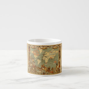 Taza De Espresso Póster del mapa mundial del Imperio Británico de 1